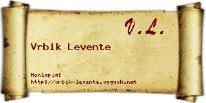 Vrbik Levente névjegykártya