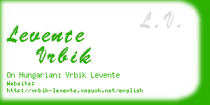 levente vrbik business card